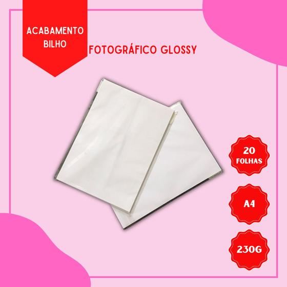 Imagem de Papel fotografico glossy 230gr 20 fls