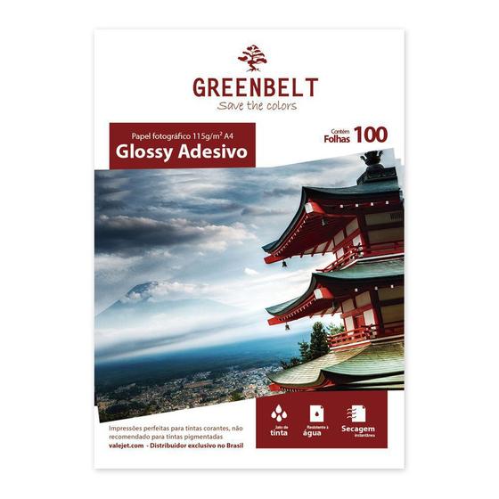 Imagem de Papel Fotográfico Glossy Adesivo A4 115g Greenbelt 100 folhas