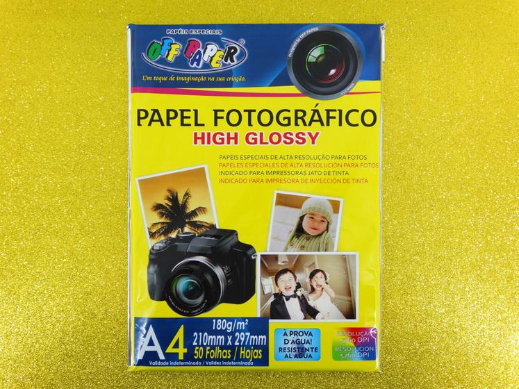 Imagem de Papel Fotográfico High Glossy 180g Off Paper