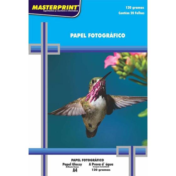 Imagem de Papel Fotografico INKJET A4 GLOSSY 120G PCT com 20 - Masterprint