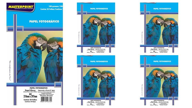 Imagem de Papel Fotografico Inkjet A4 Glossy 180g 100Fls Masterprint
