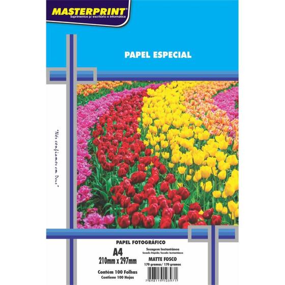 Imagem de Papel Fotografico Inkjet A4 Matte 170g 100Fls Masterprint