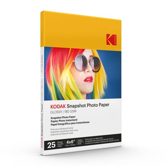 Imagem de Papel fotográfico KODAK Glossy 4x6 polegadas 180gsm 25 folhas (41303)