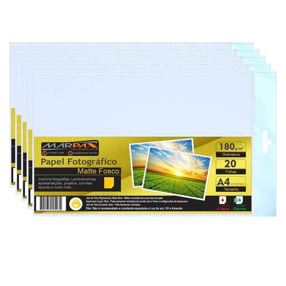 Imagem de Papel Fotográfico Matte Fosco 180g A4 210x297 Marpax 1200fls