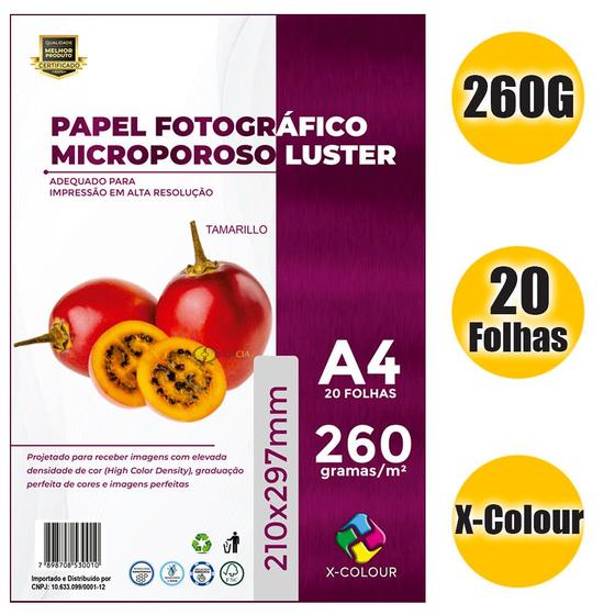 Imagem de Papel Fotográfico Microporoso Luster 260g - X-Colour - Pacote 20 folhas