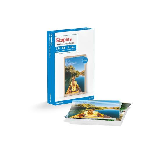 Imagem de Papel fotográfico Staples 508431 Premium Glossy 10x15cm, pacote com 100