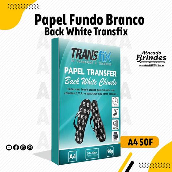 Imagem de Papel Fundo Branco Back White Transfix A4 50 Folhas