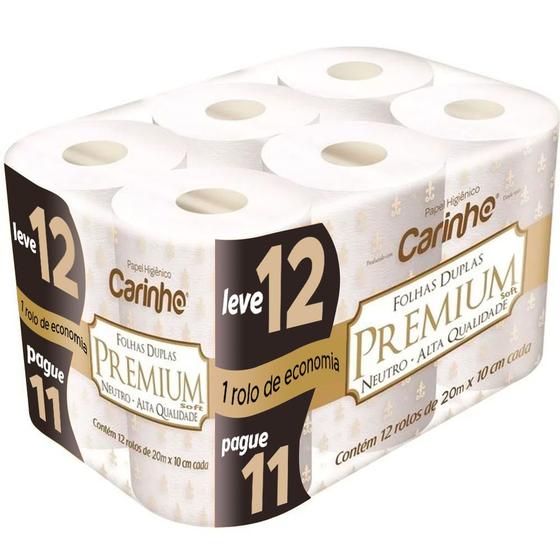 Papel Higiênico Carinho Premium Leve12 e Pague11 20m Menor preço em Papel Higiênico Carinho Premium Leve12 e Pague11 20m