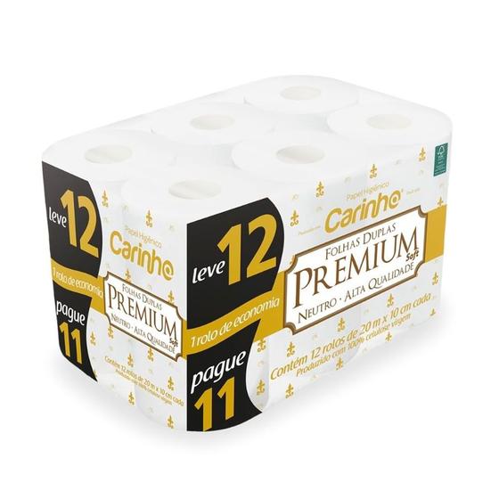 Imagem de Papel Higiênico Carinho Premium Neutro Folha Dupla Leve 12 Pague 11 Unidades