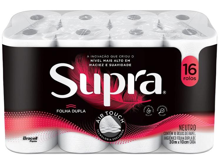 Imagem de Papel Higiênico Folha dupla Bracell Supra 16 Rolos 30m