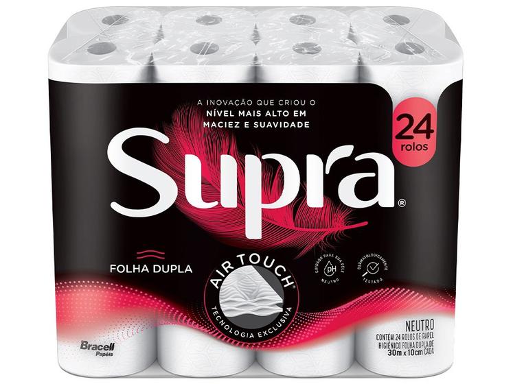 Imagem de Papel Higiênico Folha Dupla Bracell Supra 24 Rolos 30m