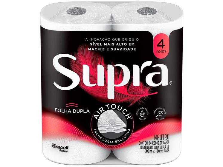 Imagem de Papel Higiênico Folha dupla Bracell Supra 4 Rolos 30m