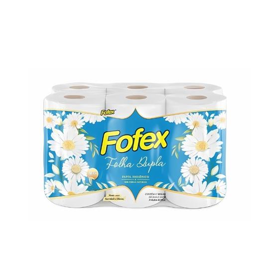 Imagem de Papel higiênico folha dupla com 12 rolos de 20m - fofex