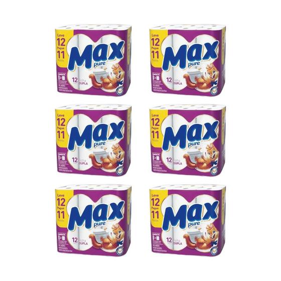 Imagem de Papel Higiênico Folha Dupla  Max Pure com 12 rolos de 30 metros
