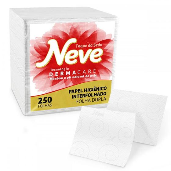 Papel Higiênico Interfolhado Neve Folha Dupla 250 Folhas Menor preço em Papel Higiênico Interfolhado Neve Folha Dupla 250 Folhas