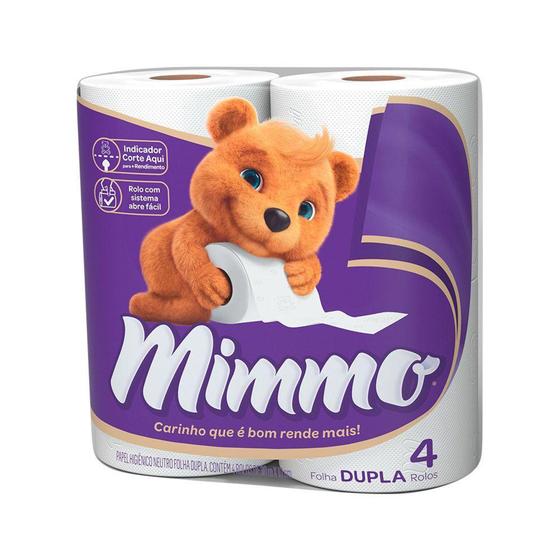 Papel Higiênico Mimmo Folha Dupla Neutro 30m 4 Und Menor preço em Papel Higiênico Mimmo Folha Dupla Neutro 30m 4 Und