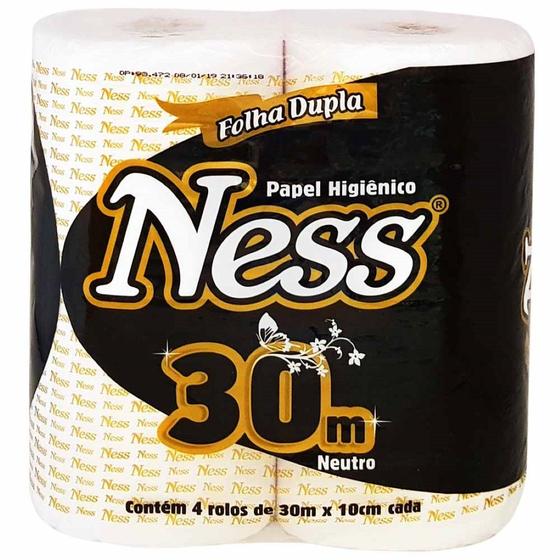 Imagem de Papel Higiênico Ness 30m Folha Dupla 4 Rolos