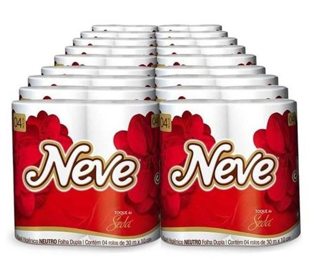 Imagem de Papel Higiênico Neve Folha Dupla Fardo com  64 Rolos