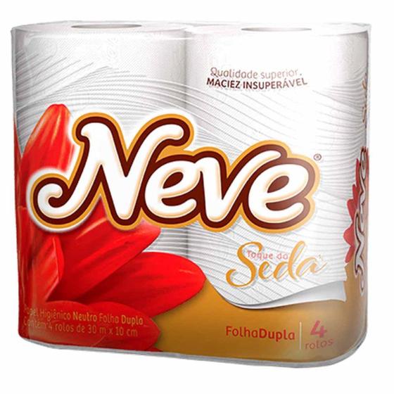 Papel Higiênico Neve Toque de Seda Folha Dupla 4 Rolos Menor preço em Papel Higiênico Neve Toque de Seda Folha Dupla 4 Rolos