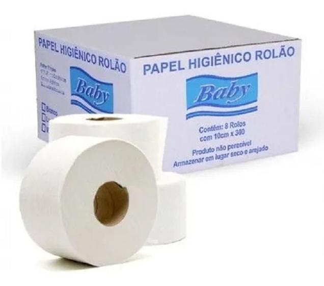 Papel Higiênico Rolão 100% Celulose 8X300M- Baby Menor preço em Papel Higiênico Rolão 100% Celulose 8X300M- Baby
