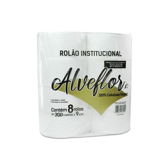 Papel Higiênico Rolão 100% celulose Folha simples Alveflor 8 rolos de 300 metros Menor preço em Papel Higiênico Rolão 100% celulose Folha simples Alveflor 8 rolos de 300 metros