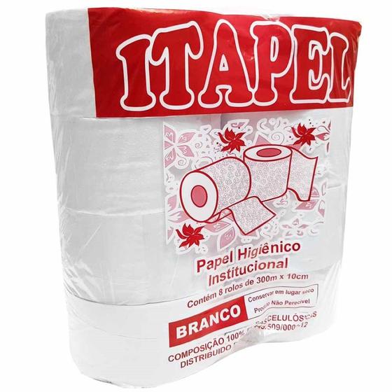 Imagem de Papel Higiênico Rolão 300m Branco Itapel 8 Unidades