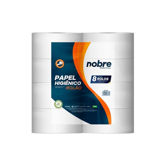 Imagem de Papel higienico rolao c/8 x 10cmx300m (branco celulose virgem) - Nobre