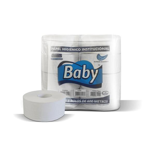 Papel Higiênico Rolão Luxo Folha simples Baby 8 rolos de 600 metros Menor preço em Papel Higiênico Rolão Luxo Folha simples Baby 8 rolos de 600 metros