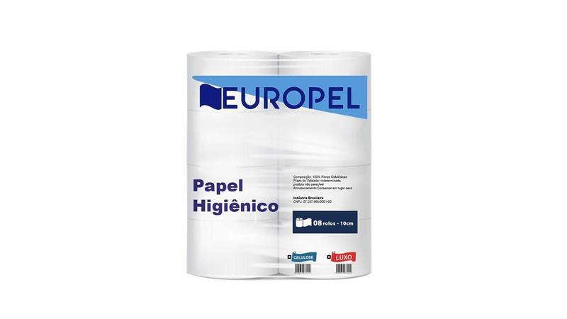 Imagem de Papel Higienico Rolo 300M Celulose C/8 Europel