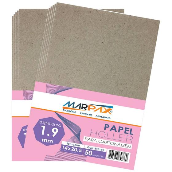 Imagem de Papel Holler para cartonagem Marpax 1,9mm 14x20,5cm 50un