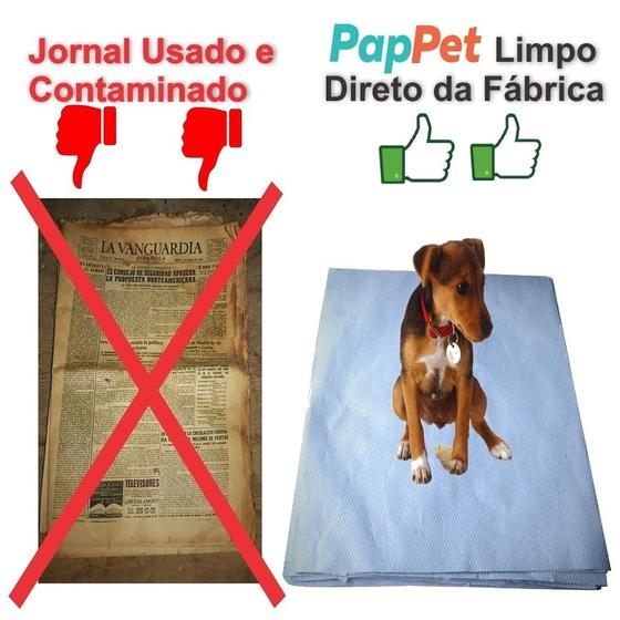 Imagem de Papel Jornal Tapete Pet Biodegradável Limpo Absorvente 60x60 cm 250 unid