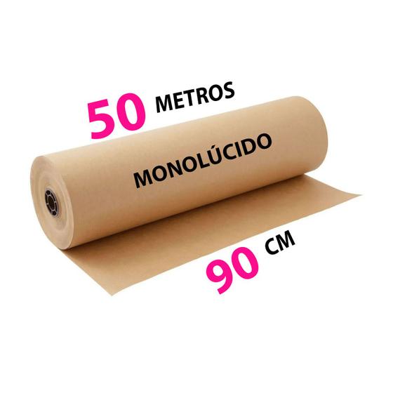 Imagem de Papel Kraft 80g Com 90cm De Largura x 50 Metros Monolúcido