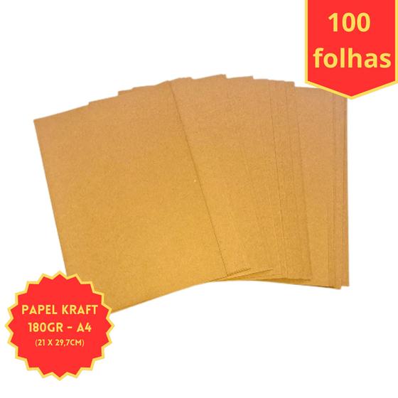 Imagem de Papel Kraft A4 180g Para Convites E Artesanto - 100 Folhas