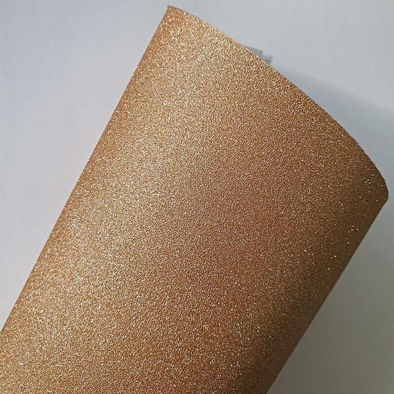 Imagem de Papel Laminada 30x30cm 180 gramas Glitter Rose Gold Lamicote - 5 Folhas