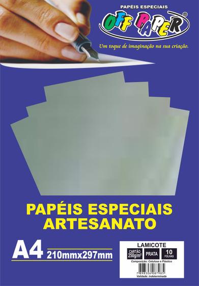 Imagem de Papel Laminado / Lamicote A4 250g com10 Folhas - Offpape