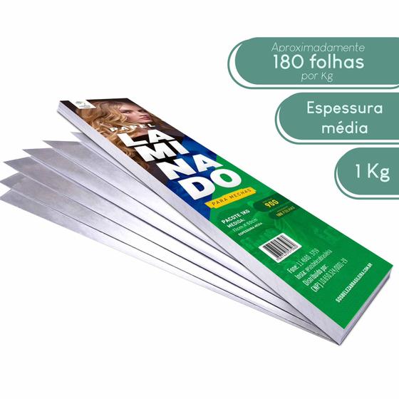 Imagem de Papel laminado para mechas e reflexos  11 cm x 50 cm  gramatura 90 (média)