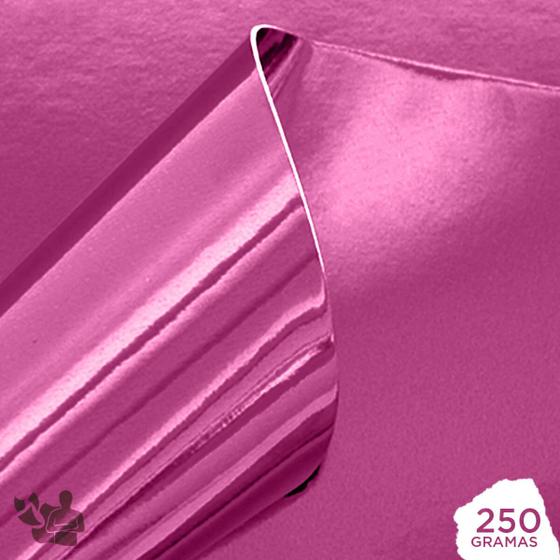 Imagem de Papel Laminado Rosa 250g A4 10 Folhas