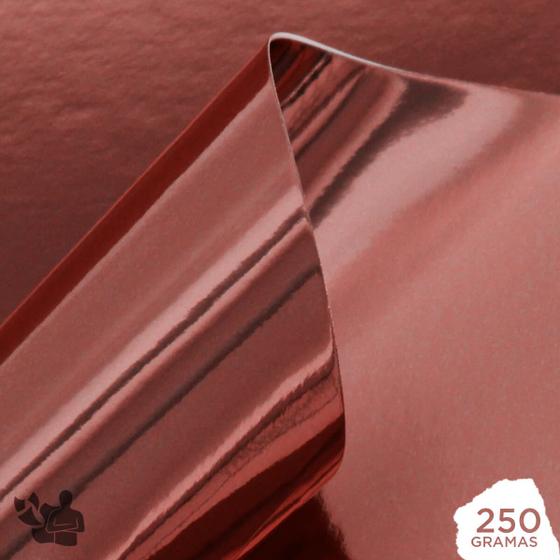 Imagem de Papel Laminado Rose Gold 250g A4 20 Folhas