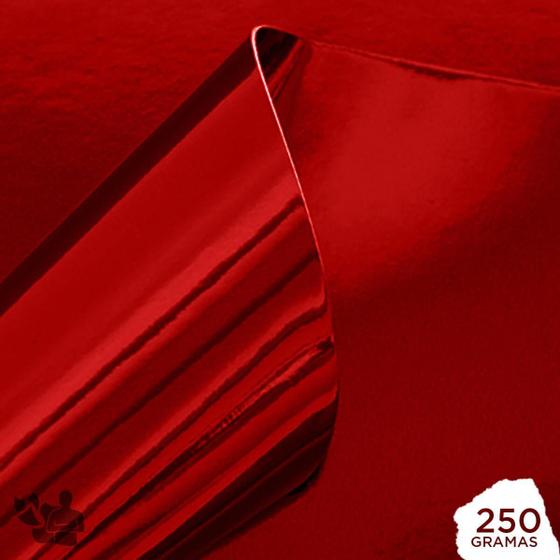 Imagem de Papel Laminado Vermelho 250G A4 100 Folhas