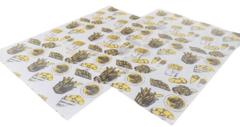 Imagem de Papel Manteiga Anti Gordura Forrar Caixa De Fritas Delivery