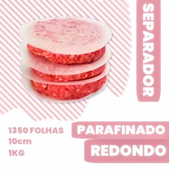 Imagem de Papel manteiga separador de hamburguer  redondo 10,0cm