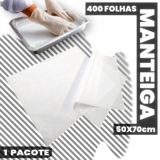 Imagem de Papel manteiga uso untar forma freezer geladeira 50x70 400un