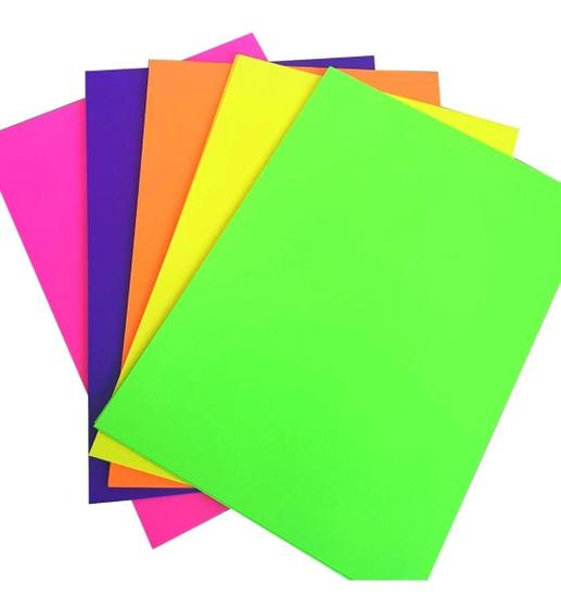 Imagem de Papel Neon Color Plus A4 180 gramas Amarelo - 10 unidades