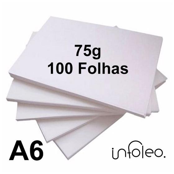 Imagem de Papel Offset A6 75g Branco - 100 Folhas