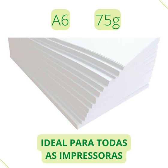 Imagem de Papel Offset A6 Branco 1000 Folhas Sulfite 75G Chambril Top