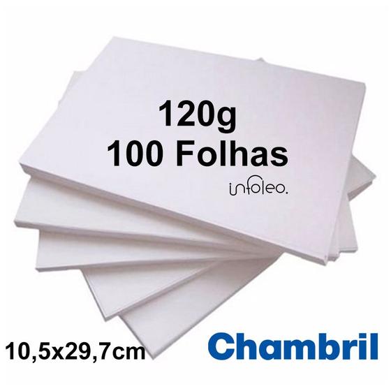Imagem de Papel Offset Chambril 10,5x29,7cm 120g Branco Miolo Desk Planner - 100 Folhas