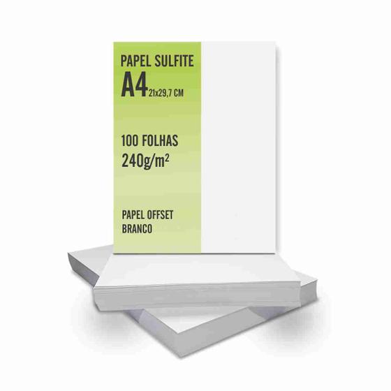 Imagem de Papel Offset Sulfite 240g A4 Branco Fosco 50 Folhas