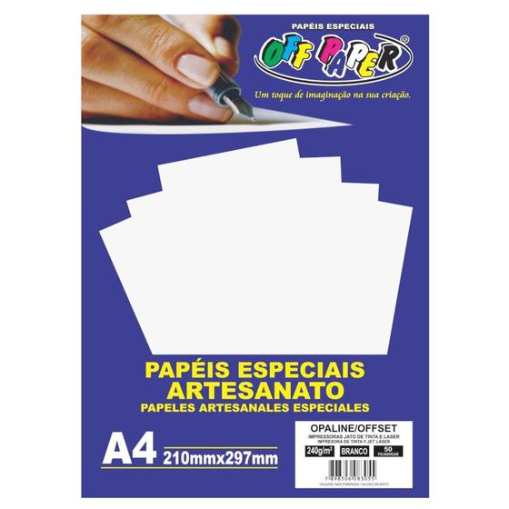 Imagem de Papel Opaline A4 240g/m² 50 Folhas Off Paper Branco