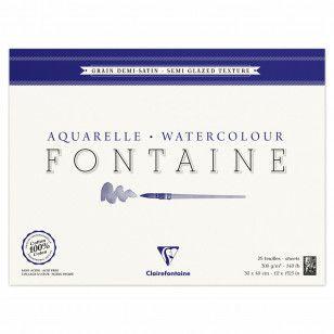 Imagem de Papel para Aquarela Clairefontaine Fontaine Semi Satinado 300g/m² 30X40cm