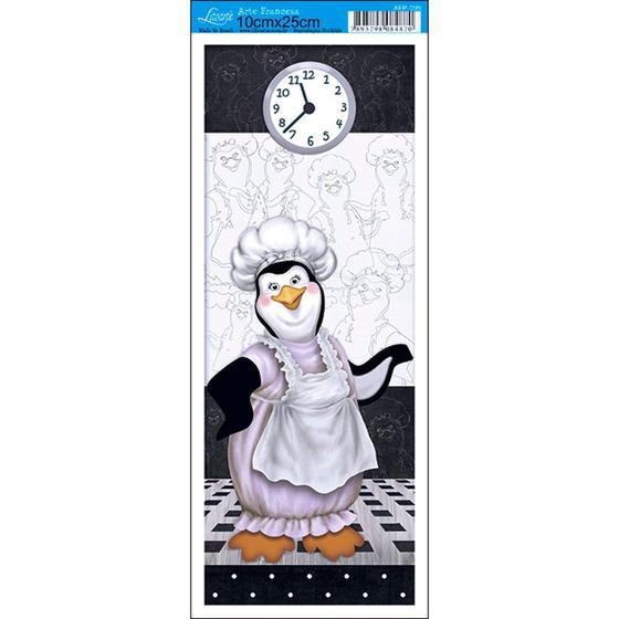 Imagem de Papel para Arte Francesa Litoarte 10 x 25 cm - Modelo AFP-099 Pinguin Cozinheiro